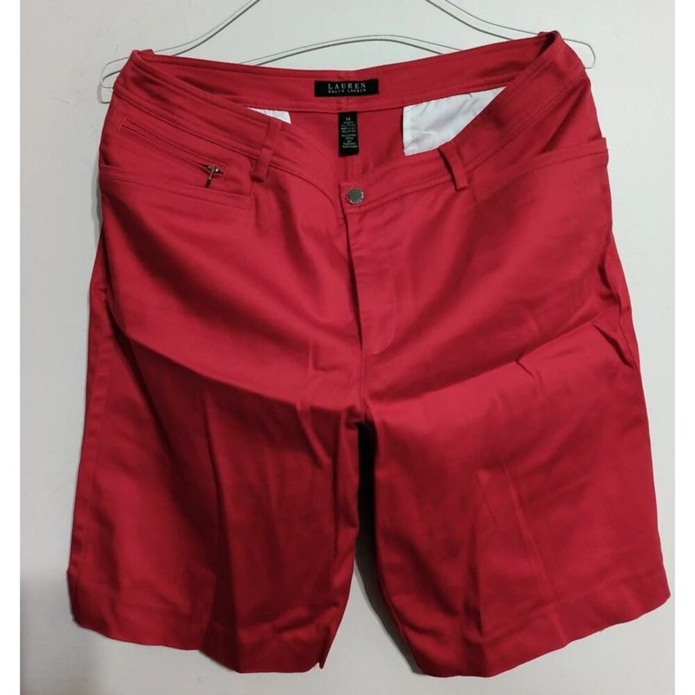 Ralph Lauren Sport Flat Front Cotton Twill Chino Shorts Red